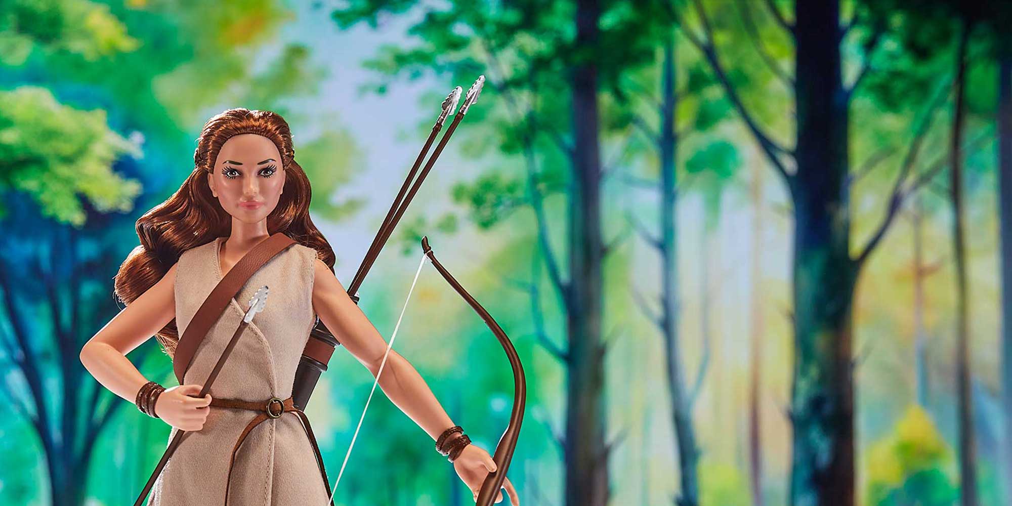 Artemis with bow and arrow in forest
